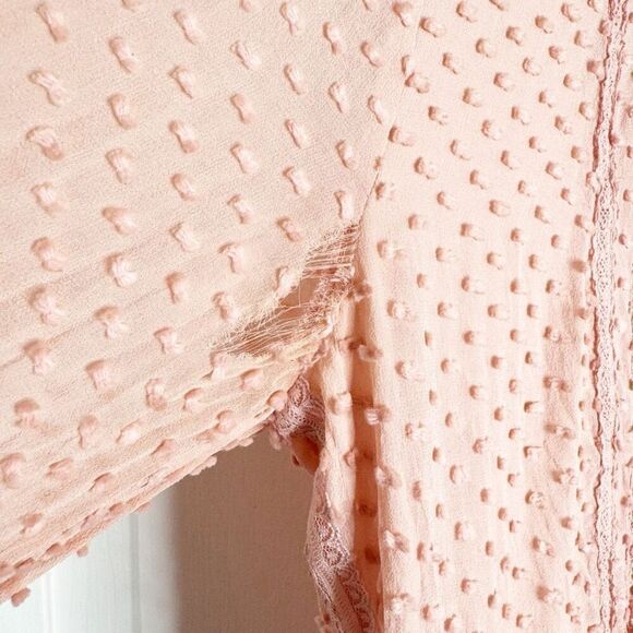 J. Crew Pink Swiss Dot Coquette Blouse Button Back Lined Women’s Top Size 2-FLAW - Picture 7 of 8